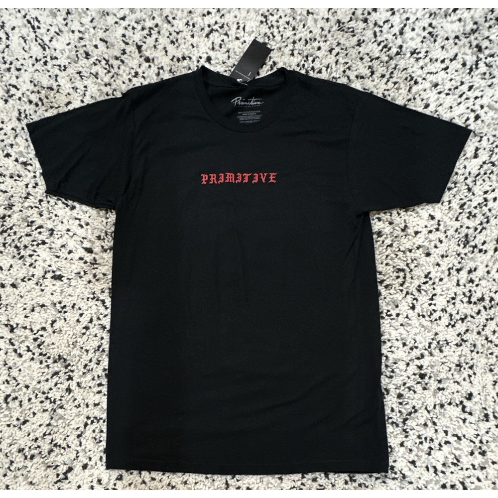 Primitive Men's M Black Graphic Dog Logo T-Shirt Crew Neck Short Sleeve